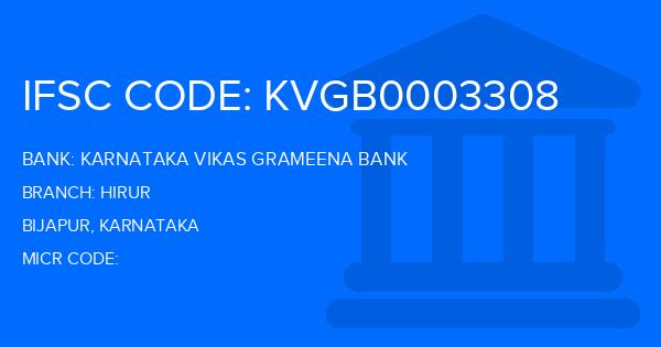 Karnataka Vikas Grameena Bank Hirur Branch IFSC Code