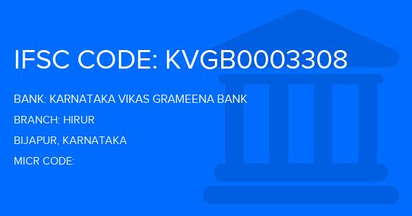 Karnataka Vikas Grameena Bank Hirur Branch IFSC Code