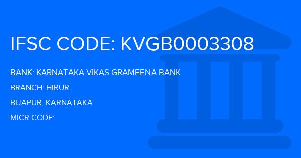 Karnataka Vikas Grameena Bank Hirur Branch IFSC Code