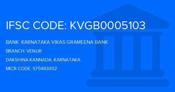 Karnataka Vikas Grameena Bank Venur Branch IFSC Code