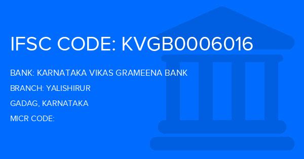 Karnataka Vikas Grameena Bank Yalishirur Branch IFSC Code