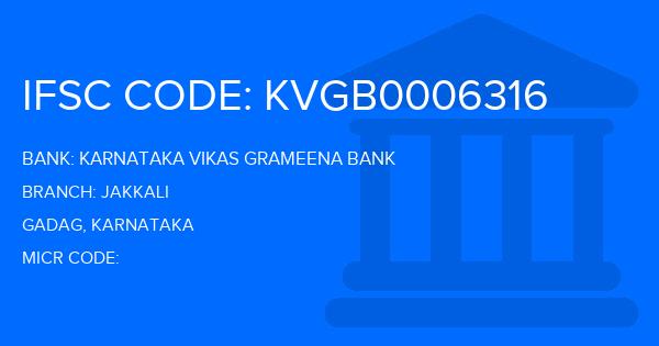 Karnataka Vikas Grameena Bank Jakkali Branch IFSC Code