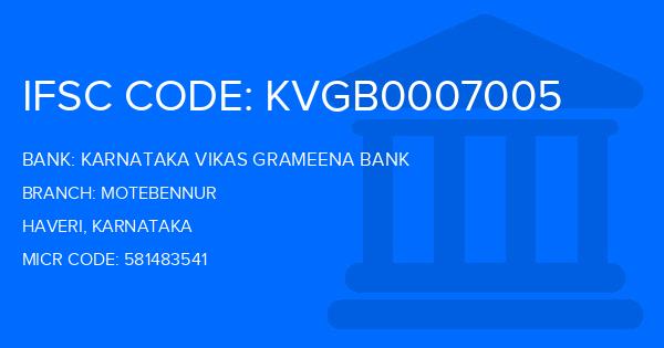 Karnataka Vikas Grameena Bank Motebennur Branch IFSC Code
