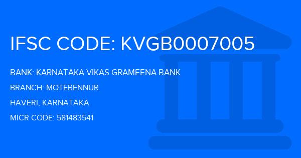 Karnataka Vikas Grameena Bank Motebennur Branch IFSC Code