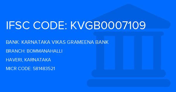 Karnataka Vikas Grameena Bank Bommanahalli Branch IFSC Code