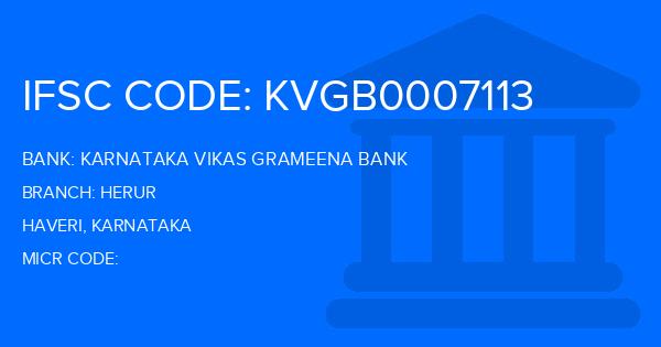 Karnataka Vikas Grameena Bank Herur Branch IFSC Code