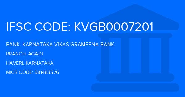 Karnataka Vikas Grameena Bank Agadi Branch IFSC Code