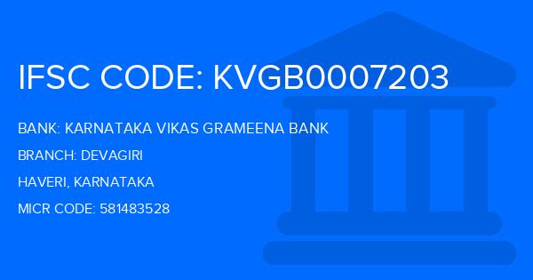 Karnataka Vikas Grameena Bank Devagiri Branch IFSC Code