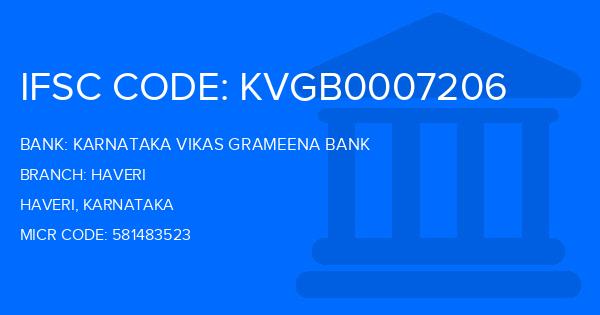 Karnataka Vikas Grameena Bank Haveri Branch IFSC Code