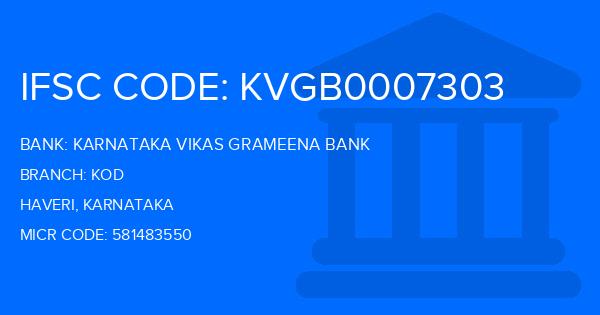 Karnataka Vikas Grameena Bank Kod Branch IFSC Code