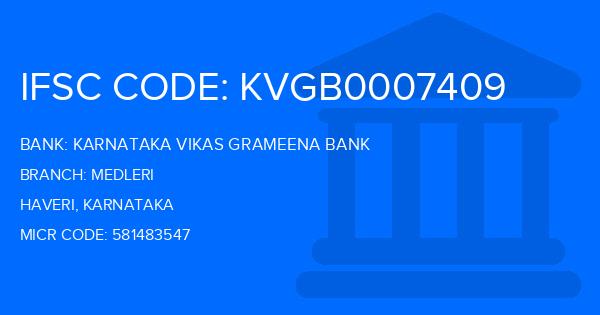 Karnataka Vikas Grameena Bank Medleri Branch IFSC Code