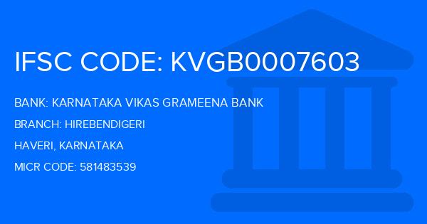 Karnataka Vikas Grameena Bank Hirebendigeri Branch IFSC Code