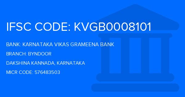 Karnataka Vikas Grameena Bank Byndoor Branch IFSC Code