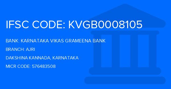 Karnataka Vikas Grameena Bank Ajri Branch IFSC Code