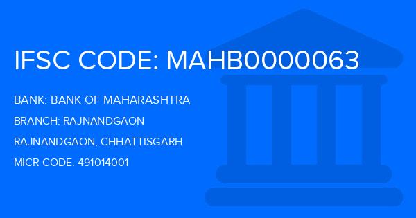 Bank Of Maharashtra (BOM) Rajnandgaon Branch IFSC Code