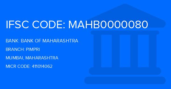 Bank Of Maharashtra (BOM) Pimpri Branch IFSC Code