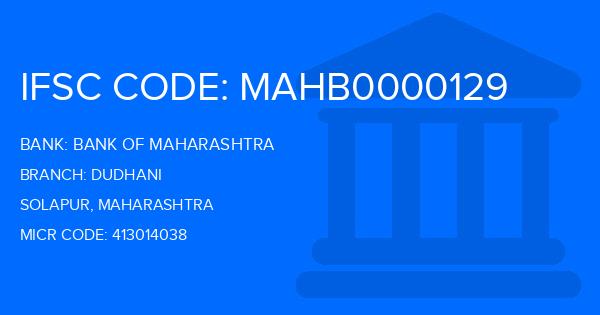 Bank Of Maharashtra (BOM) Dudhani Branch IFSC Code