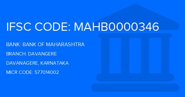 Bank Of Maharashtra (BOM) Davangere Branch IFSC Code