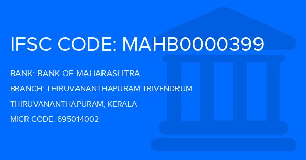 Bank Of Maharashtra (BOM) Thiruvananthapuram Trivendrum Branch IFSC Code