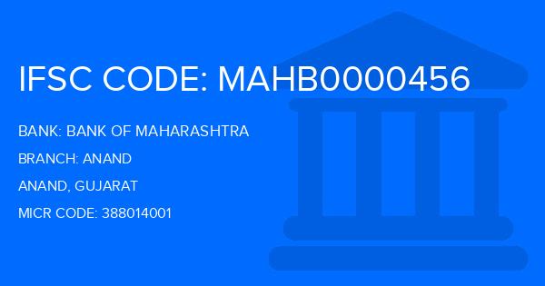 Bank Of Maharashtra (BOM) Anand Branch IFSC Code