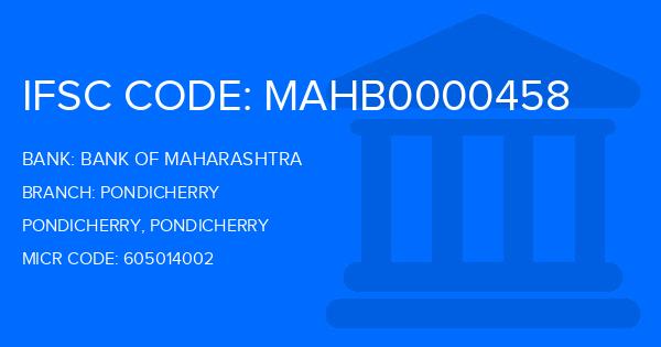Bank Of Maharashtra (BOM) Pondicherry Branch IFSC Code