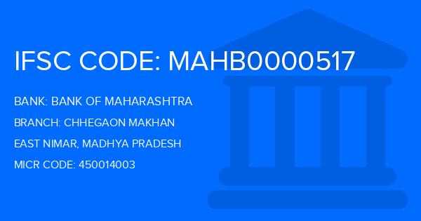 Bank Of Maharashtra (BOM) Chhegaon Makhan Branch IFSC Code