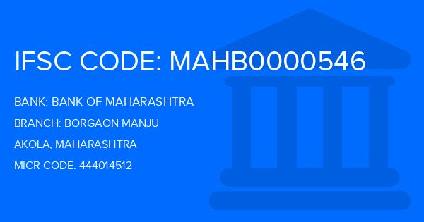 Bank Of Maharashtra (BOM) Borgaon Manju Branch IFSC Code