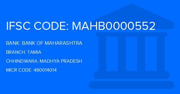 Bank Of Maharashtra (BOM) Tamia Branch IFSC Code