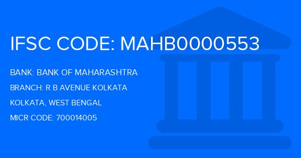 Bank Of Maharashtra (BOM) R B Avenue Kolkata Branch IFSC Code