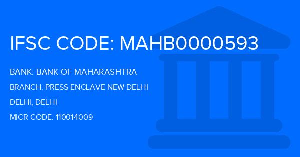 Bank Of Maharashtra (BOM) Press Enclave New Delhi Branch IFSC Code