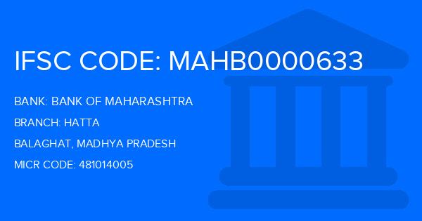 Bank Of Maharashtra (BOM) Hatta Branch IFSC Code