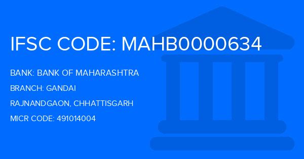 Bank Of Maharashtra (BOM) Gandai Branch IFSC Code