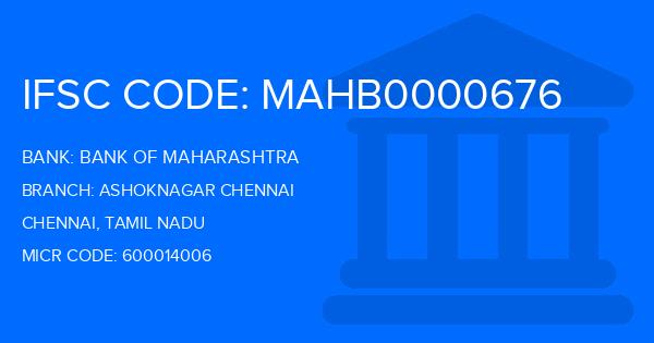 Bank Of Maharashtra (BOM) Ashoknagar Chennai Branch IFSC Code
