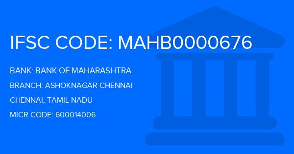 Bank Of Maharashtra (BOM) Ashoknagar Chennai Branch IFSC Code