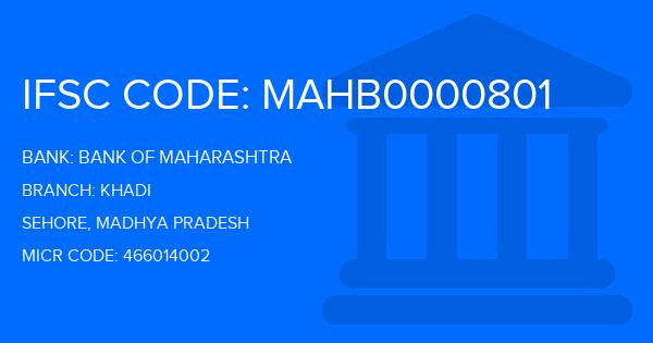 Bank Of Maharashtra (BOM) Khadi Branch IFSC Code