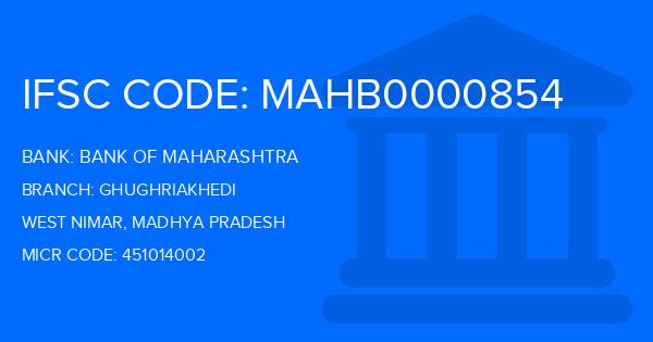 Bank Of Maharashtra (BOM) Ghughriakhedi Branch IFSC Code