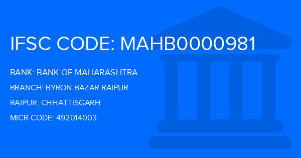 Bank Of Maharashtra (BOM) Byron Bazar Raipur Branch IFSC Code