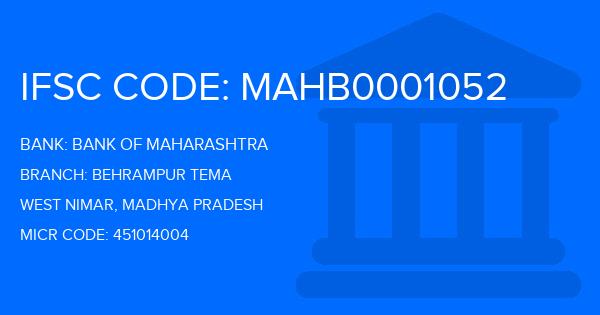 Bank Of Maharashtra (BOM) Behrampur Tema Branch IFSC Code