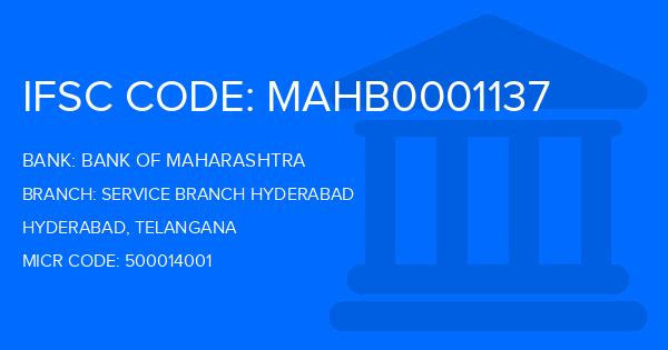 Bank Of Maharashtra (BOM) Service Branch Hyderabad Branch IFSC Code