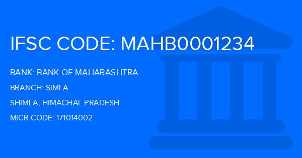 Bank Of Maharashtra (BOM) Simla Branch IFSC Code