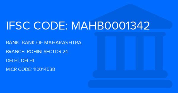 Bank Of Maharashtra (BOM) Rohini Sector 24 Branch IFSC Code