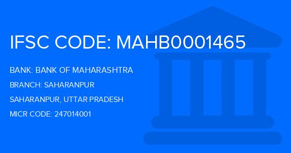 Bank Of Maharashtra (BOM) Saharanpur Branch IFSC Code