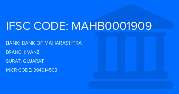 Bank Of Maharashtra (BOM) Vanz Branch IFSC Code