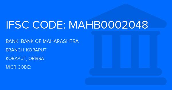 Bank Of Maharashtra (BOM) Koraput Branch IFSC Code