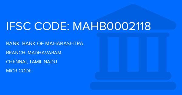 Bank Of Maharashtra (BOM) Madhavaram Branch IFSC Code