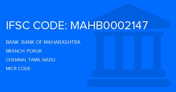 Bank Of Maharashtra (BOM) Porur Branch IFSC Code