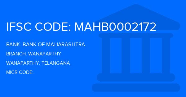 Bank Of Maharashtra (BOM) Wanaparthy Branch IFSC Code
