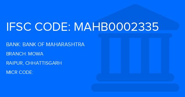 Bank Of Maharashtra (BOM) Mowa Branch IFSC Code