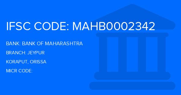 Bank Of Maharashtra (BOM) Jeypur Branch IFSC Code