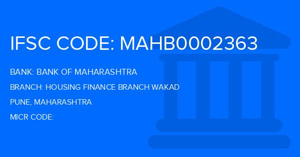 Bank Of Maharashtra (BOM) Housing Finance Branch Wakad Branch IFSC Code